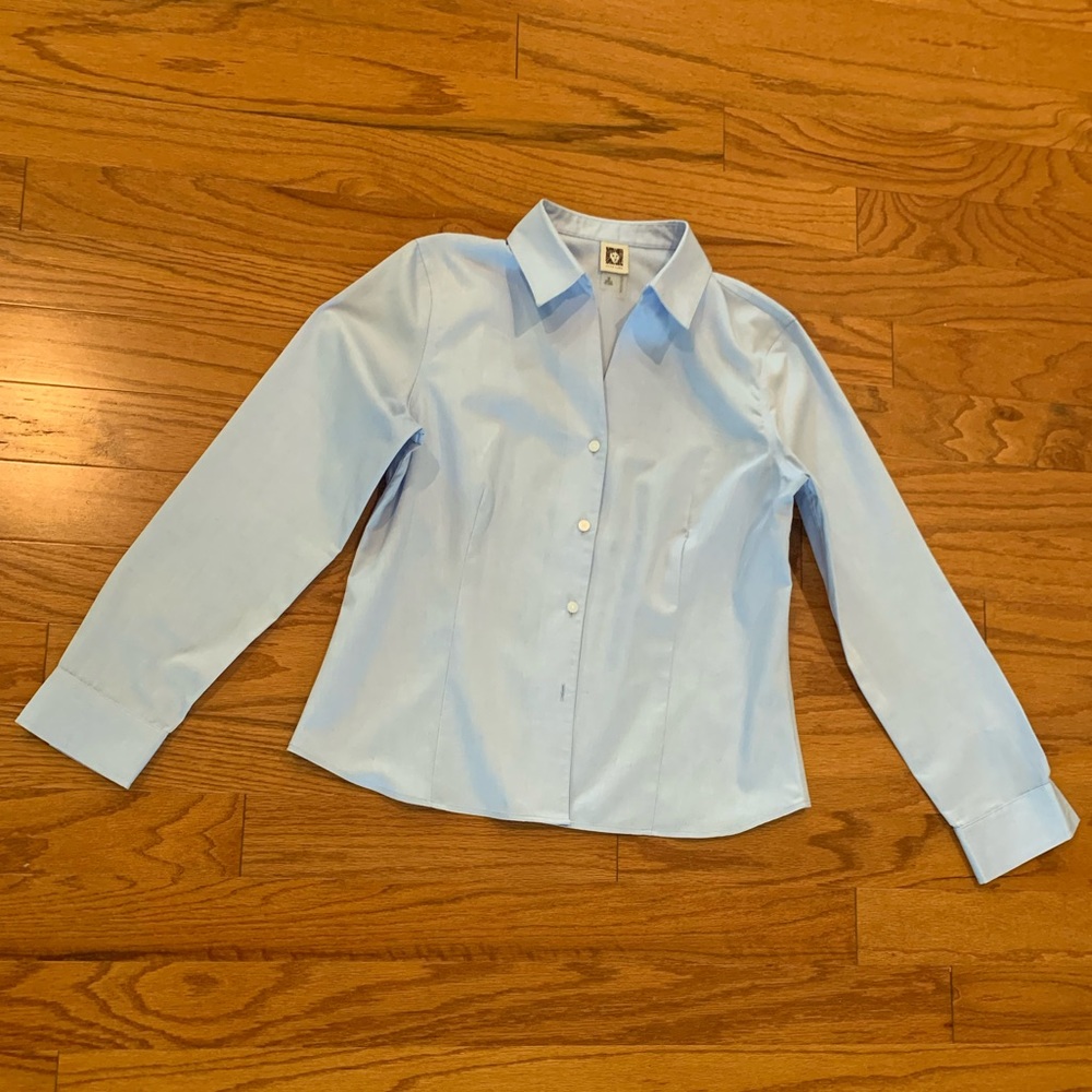 Anne Klein, blue button down